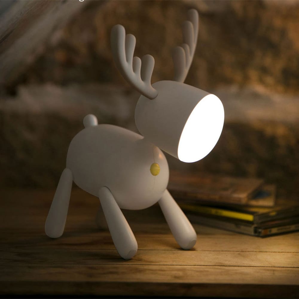 Hert Nachtlampje USB Oplaadbaar - 16.9x15.9x24 cm Nachtlampen
