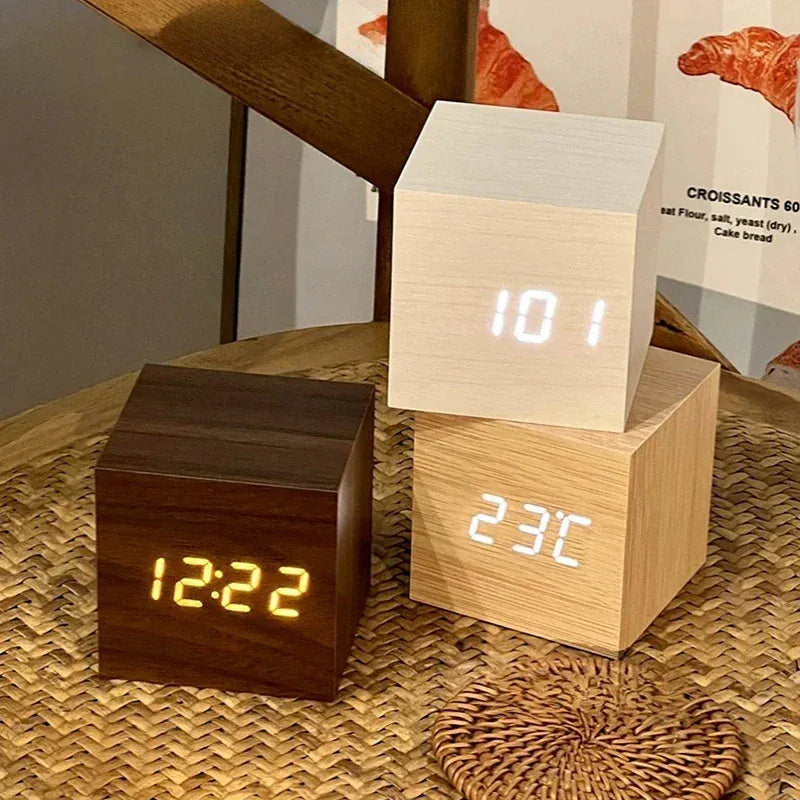 Houten Digitale Wekker ZenWood Nachtlampen