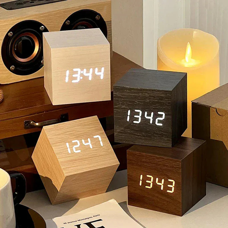 Houten Digitale Wekker ZenWood Nachtlampen