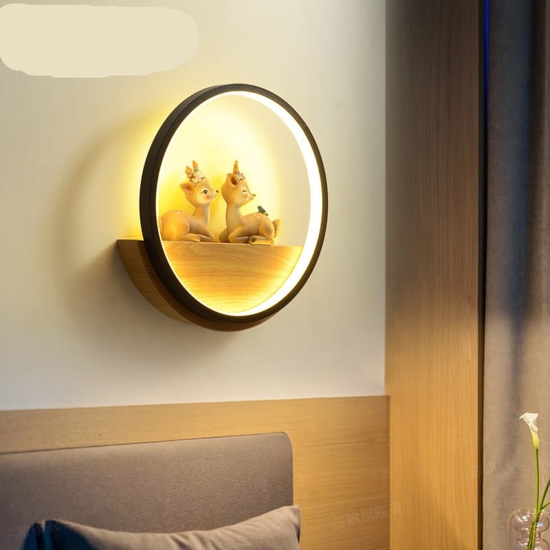 Houten Hert Wandlampje Kinderkamer Nachtlampen