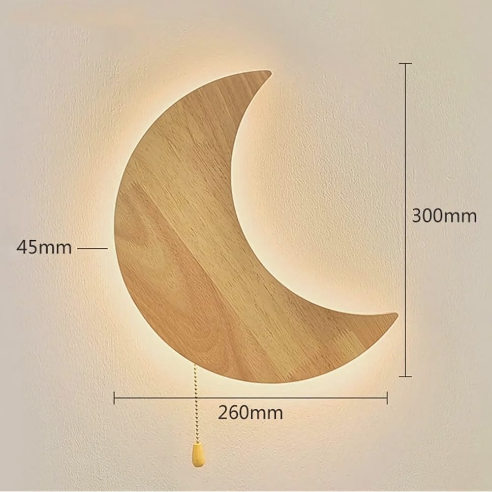 Houten Maan Nachtlampje Met Konijn Nachtlampen