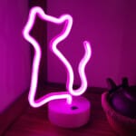 Roze Neon Kat Nachtlampje 15x15x10 Nachtlampen