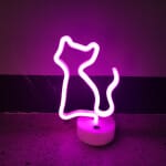 Roze Neon Kat Nachtlampje 15x15x10 Nachtlampen