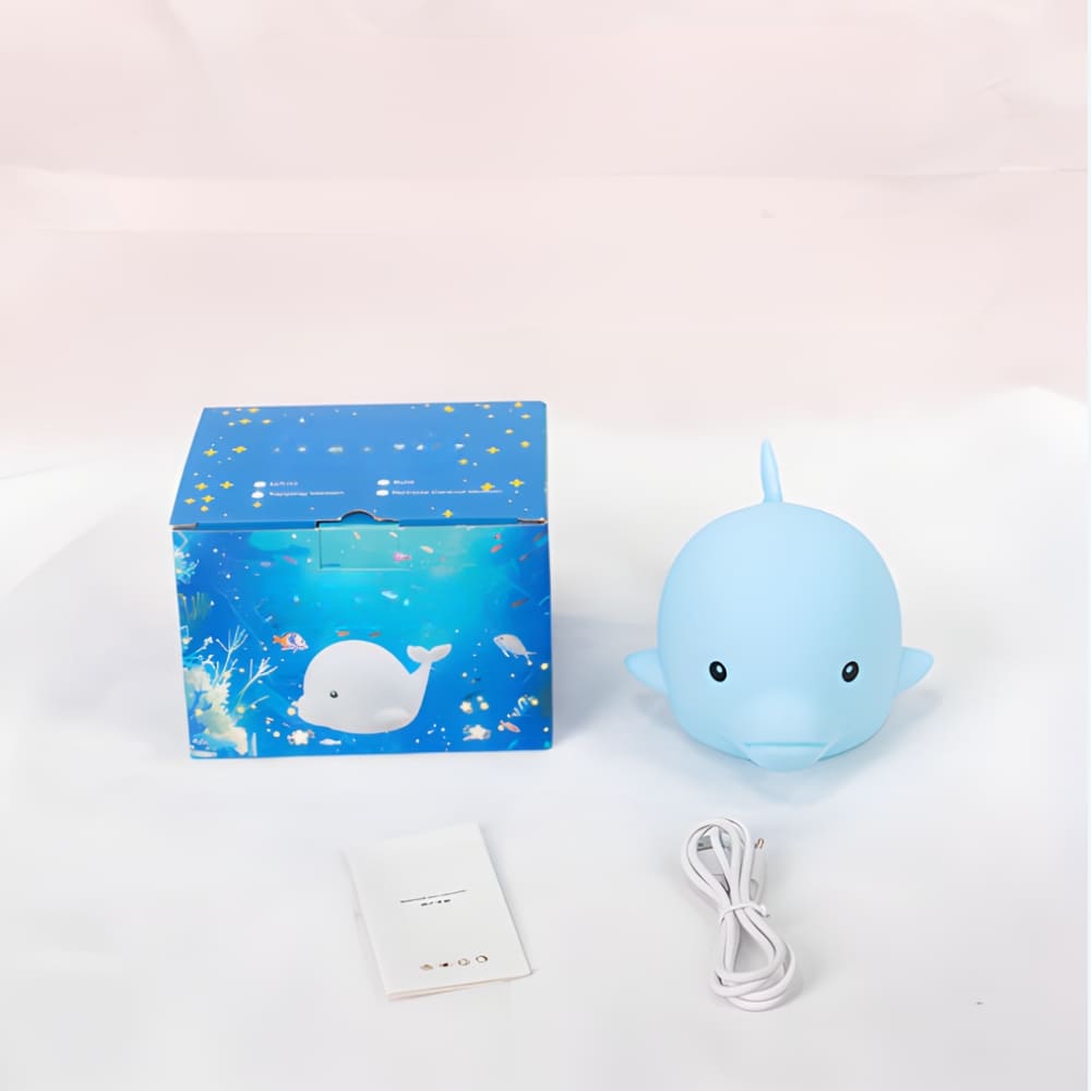 Kleine Walvis Nachtlampje Met Batterij 17,8 cm Cartoon Ontwerp Nachtlampen