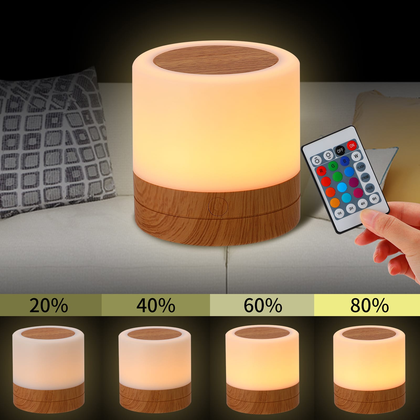 Kleurrijke LED Nachtlamp 7x7 cm Nachtlampen