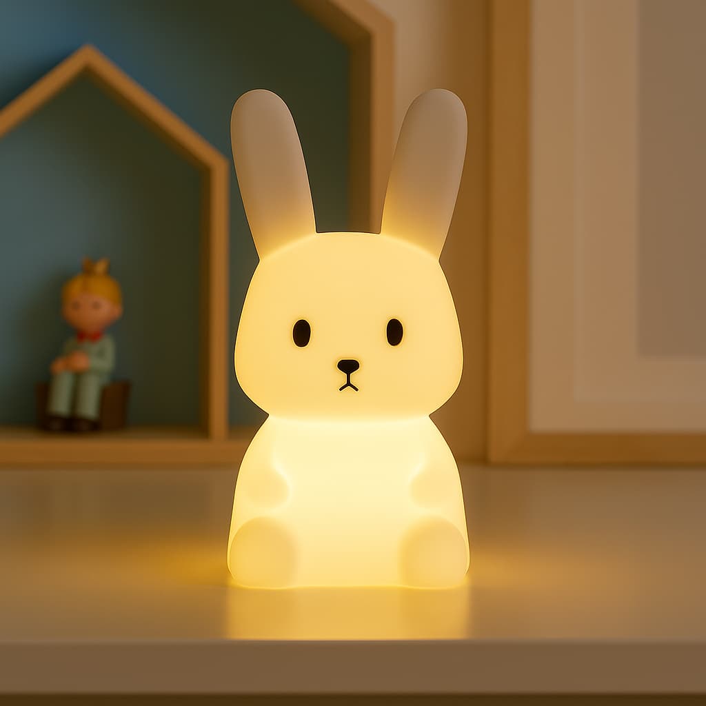 Konijn Siliconen Nachtlampje Voor Kinderen Met 7 Kleuren Nachtlampen