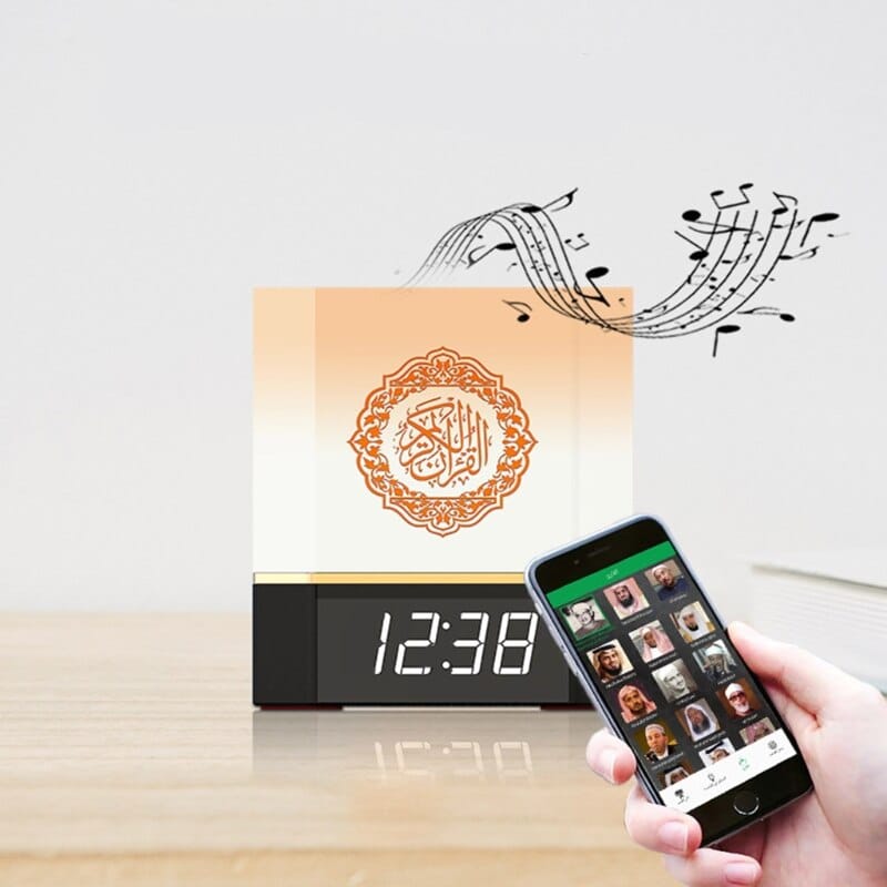 Koranische Klok met Bluetooth Luidspreker Nachtlampje Nachtlampen