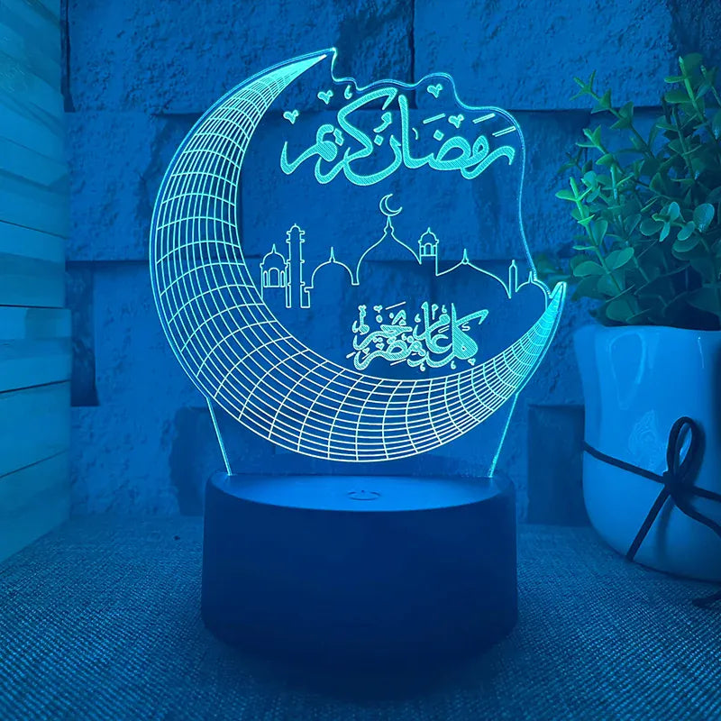 Koranische Maan 3D Nachtlampje LunaQura Veelkleurig LED Nachtlampen