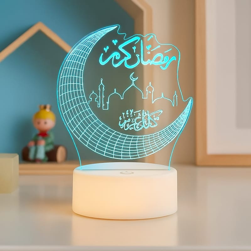 Koranische Maan 3D Nachtlampje LunaQura Veelkleurig LED Nachtlampen