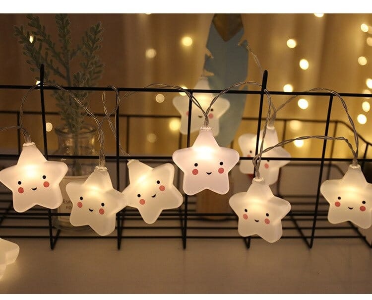 Lachende Ster LED-Lichtsnoer Wit Nachtlampen