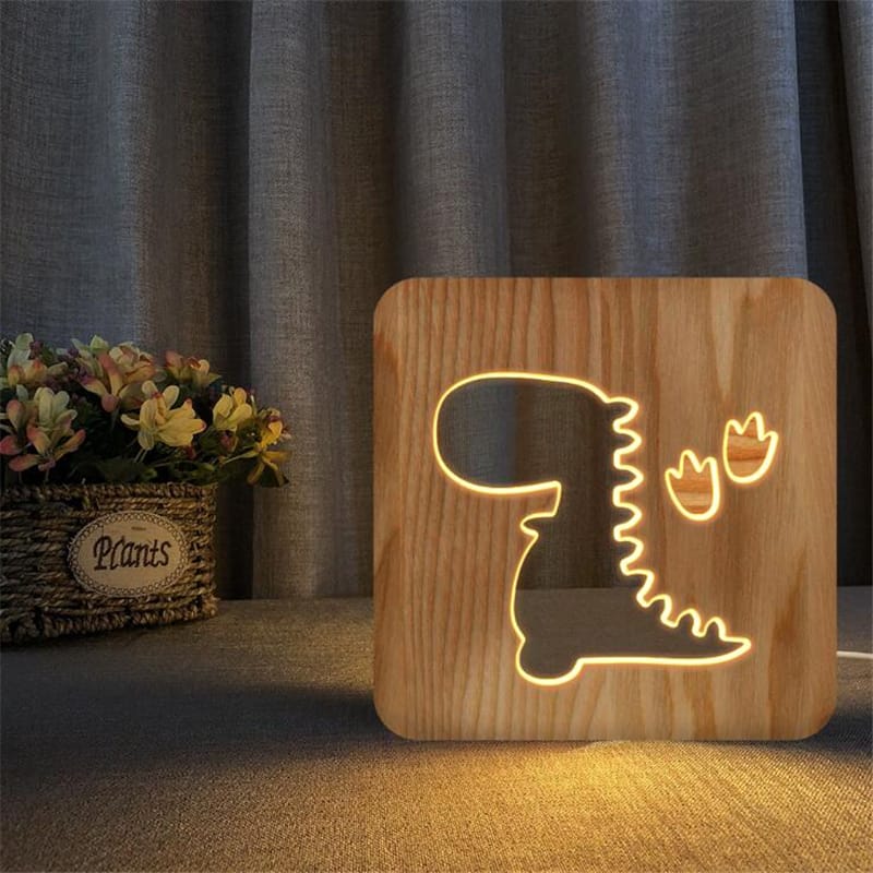 LED Dinosaurus Lamp Kinderkamer 19x19x3 cm Nachtlampen