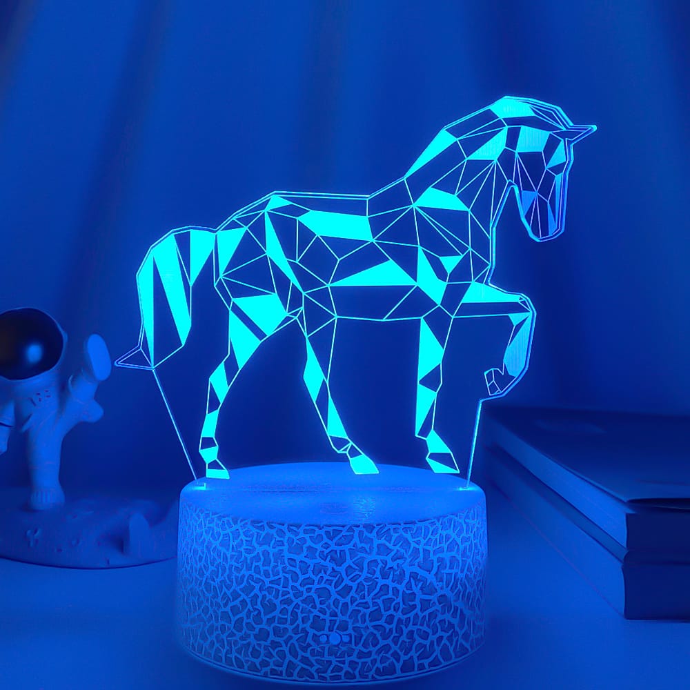 LED Illusiepaard Nachtlampje 16x14cm Nachtlampen