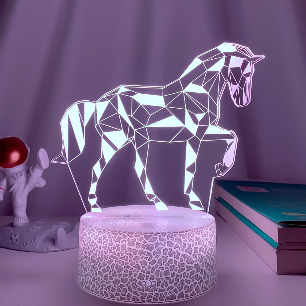 LED Illusiepaard Nachtlampje 16x14cm Nachtlampen