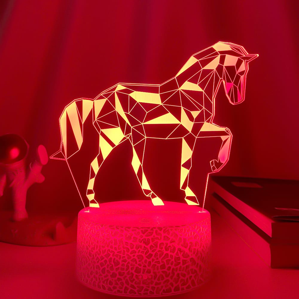 LED Illusiepaard Nachtlampje 16x14cm Nachtlampen