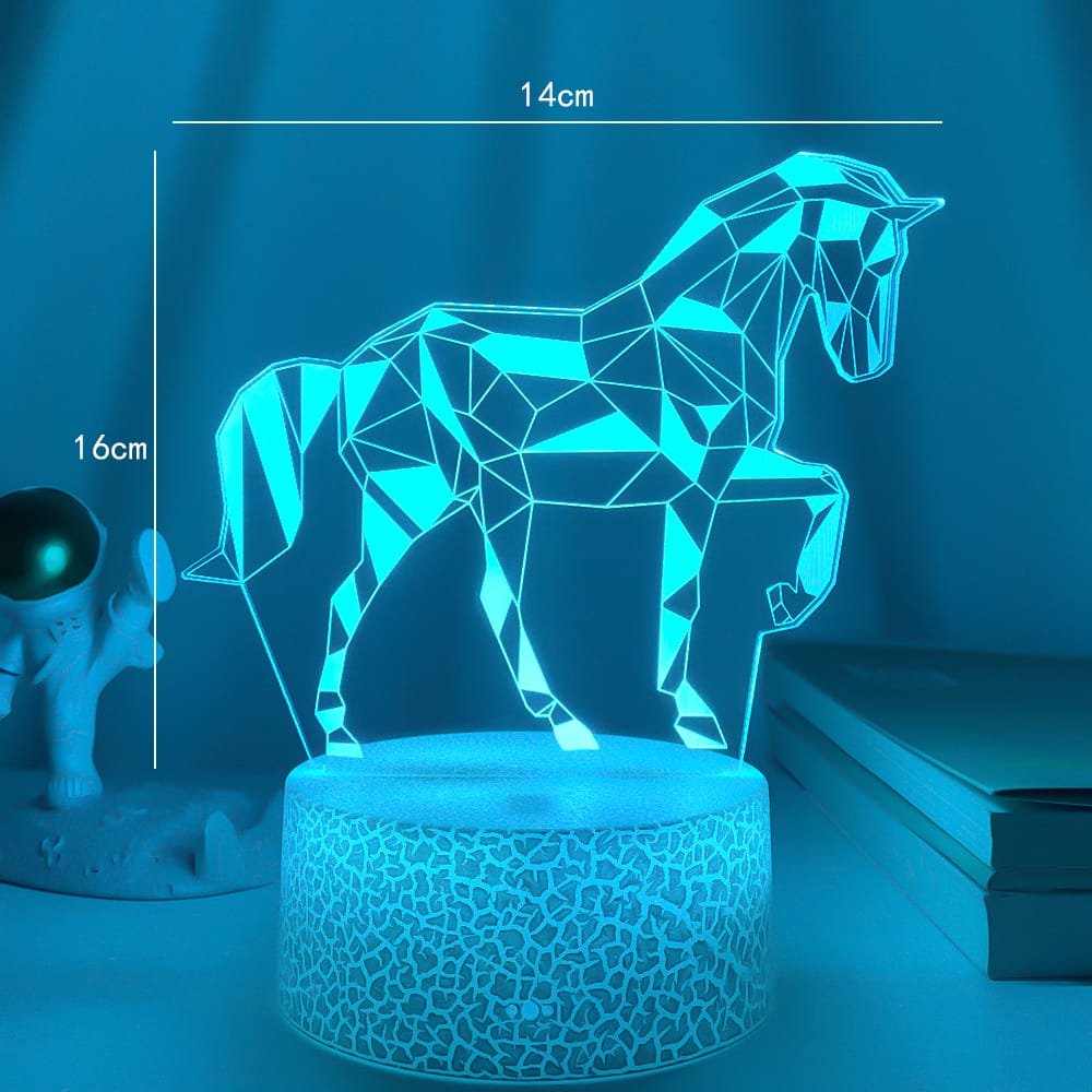 LED Illusiepaard Nachtlampje 16x14cm Nachtlampen