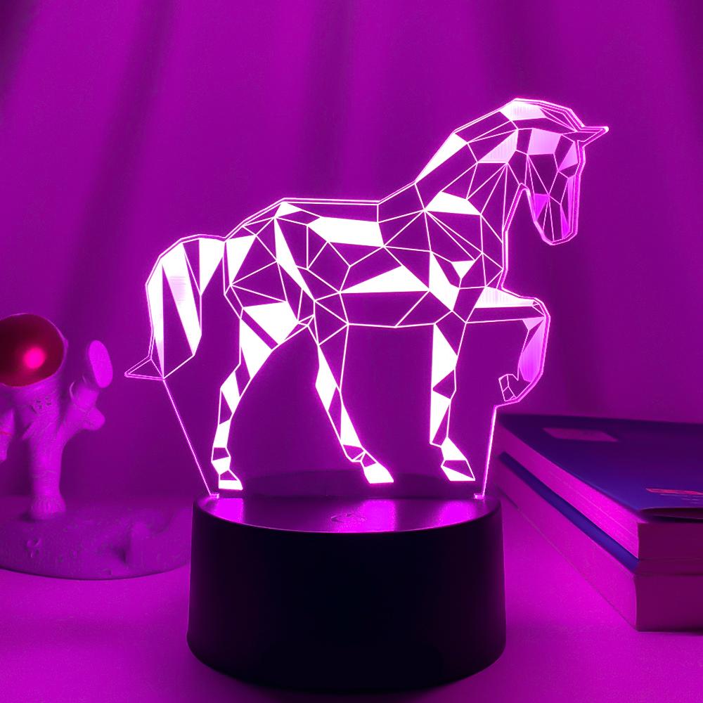 LED Illusiepaard Nachtlampje 16x14cm Nachtlampen