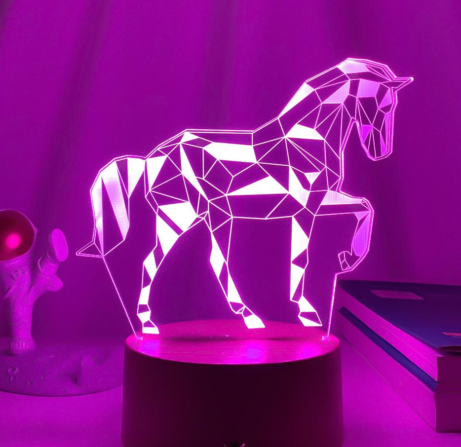 LED Illusiepaard Nachtlampje 16x14cm Nachtlampen