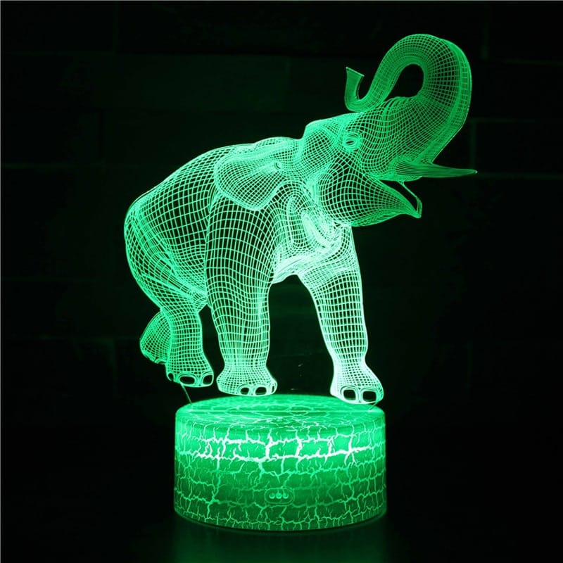 LED Olifant Nachtlampje 8,5 x 8,5 x 3,7 cm Nachtlampen