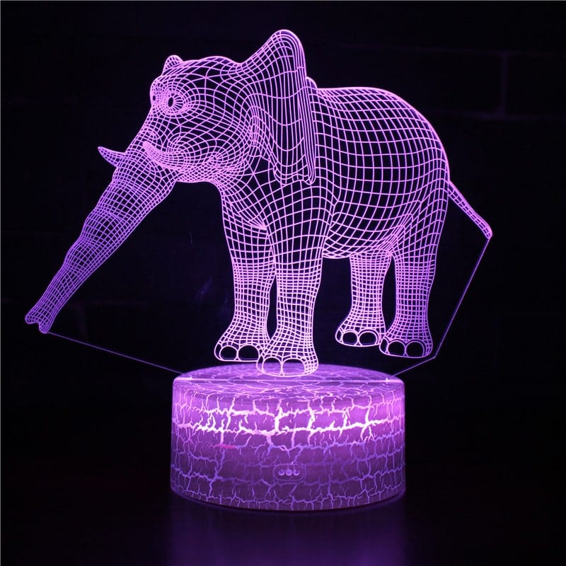 LED Olifant Nachtlampje 8,5 x 8,5 x 3,7 cm Nachtlampen