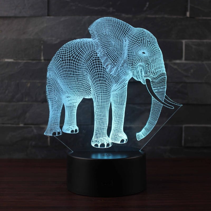 LED Olifant Nachtlampje 8,5 x 8,5 x 3,7 cm Nachtlampen