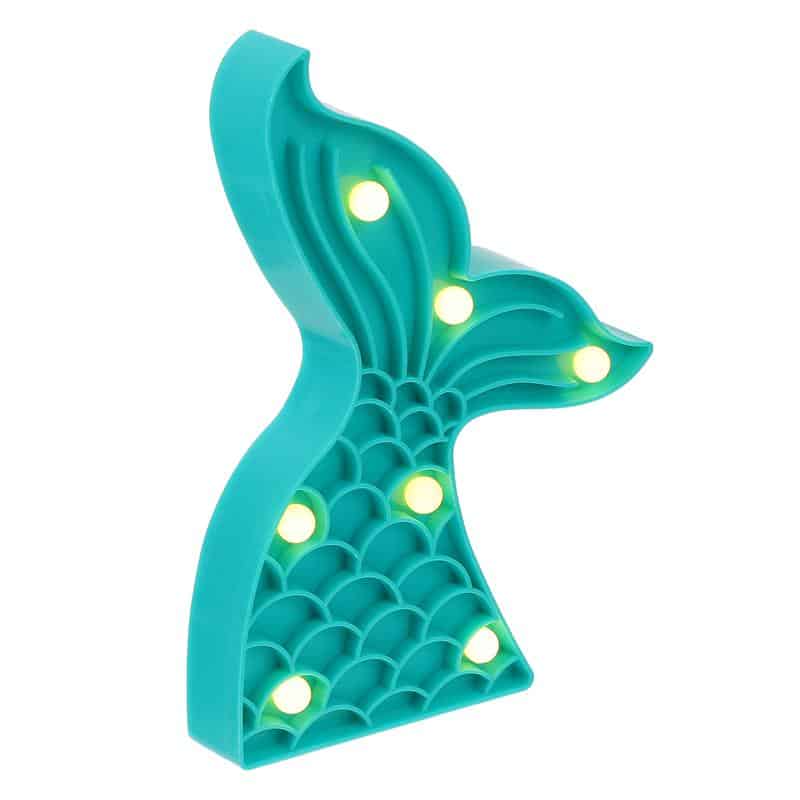 LED Zeemeerminstaart Nachtlampje 22x17x3cm Meerdere Kleuren Slaapkamer Nachtlampen