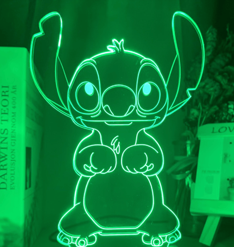 Lilo en Stitch 3D LED Nachtlampje met Afstandsbediening Nachtlampen