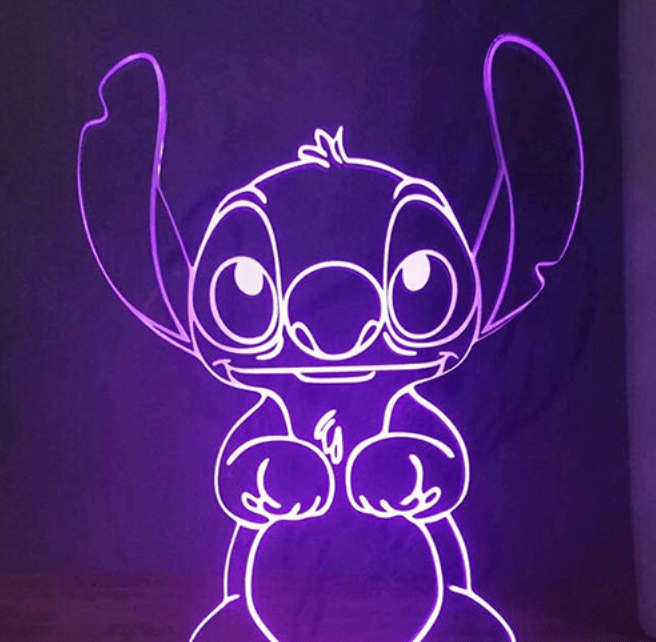 Lilo en Stitch 3D LED Nachtlampje met Afstandsbediening Nachtlampen
