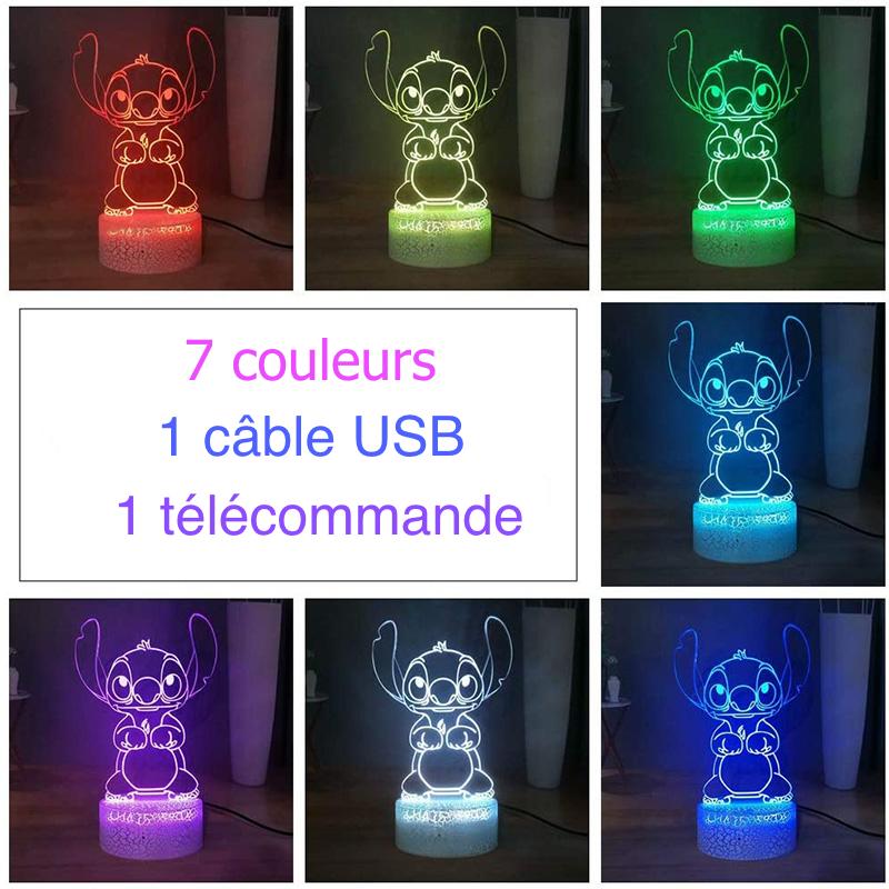 Lilo en Stitch 3D LED Nachtlampje met Afstandsbediening Nachtlampen