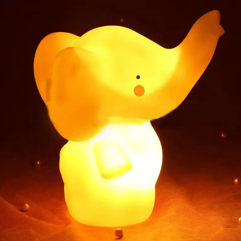 LumiPhant Baby Olifant Nachtlampje LED Roze Geel Wit Siliconen Nachtlampen