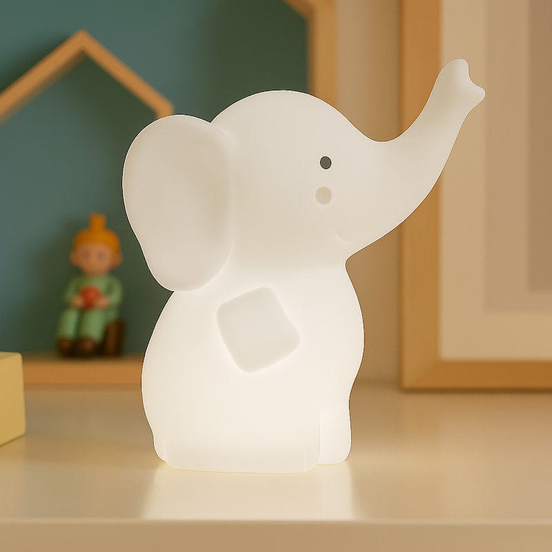 LumiPhant Baby Olifant Nachtlampje LED Roze Geel Wit Siliconen Nachtlampen