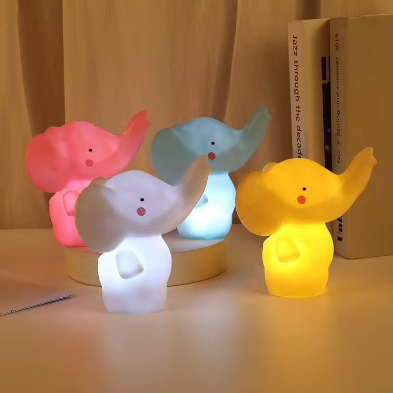 LumiPhant Baby Olifant Nachtlampje LED Roze Geel Wit Siliconen Nachtlampen