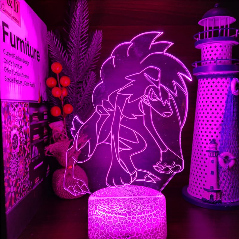 Lycanroc Pokémon LED Nachtlampje 22x16x6 cm Nachtlampen