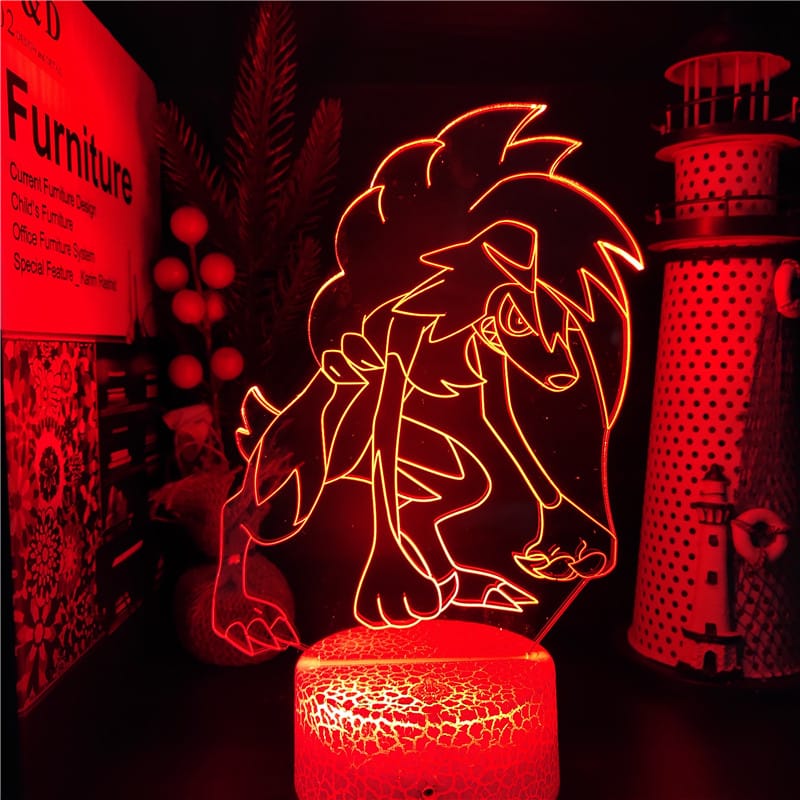 Lycanroc Pokémon LED Nachtlampje 22x16x6 cm Nachtlampen