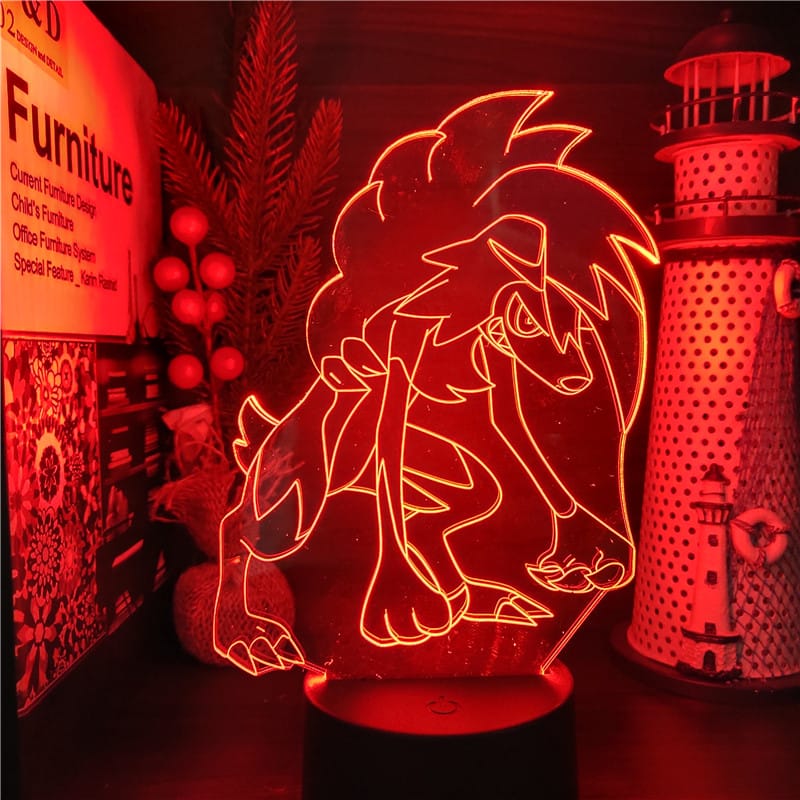 Lycanroc Pokémon LED Nachtlampje 22x16x6 cm Nachtlampen