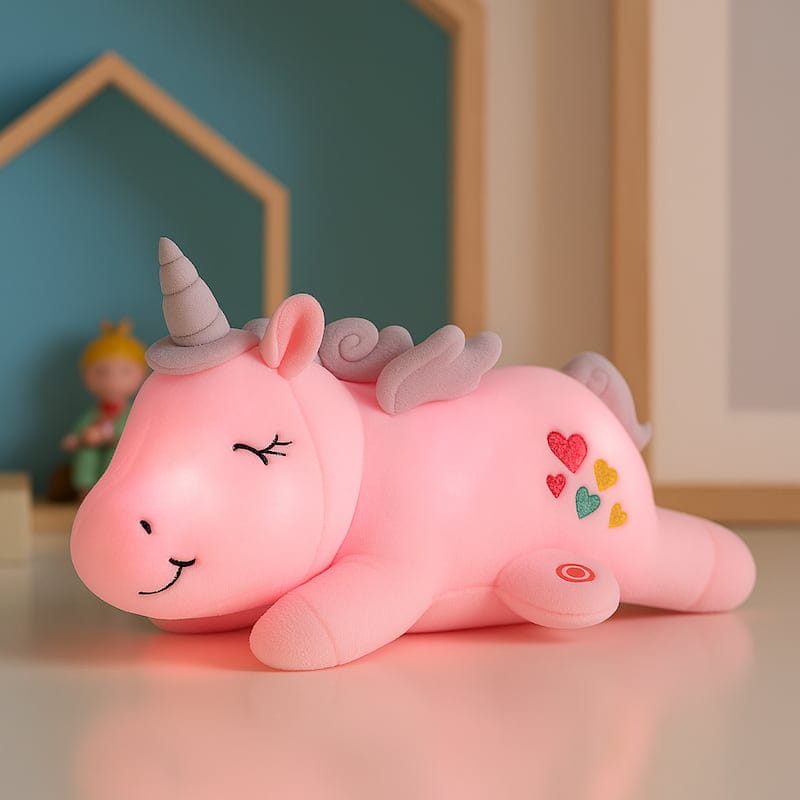 Magilumi Eenhoorn Knuffelnachtlampje Roze, Wit en Blauw Nachtlampen