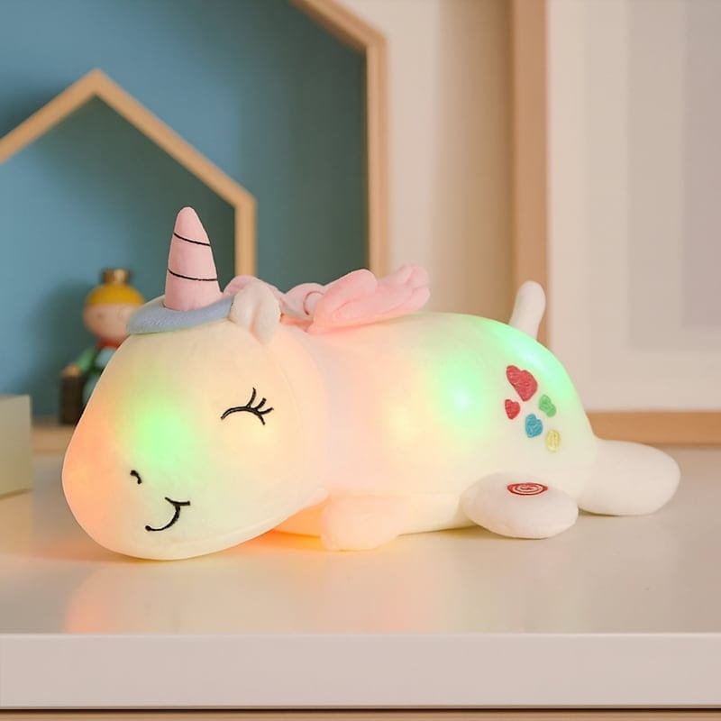 Magilumi Eenhoorn Knuffelnachtlampje Roze, Wit en Blauw Nachtlampen