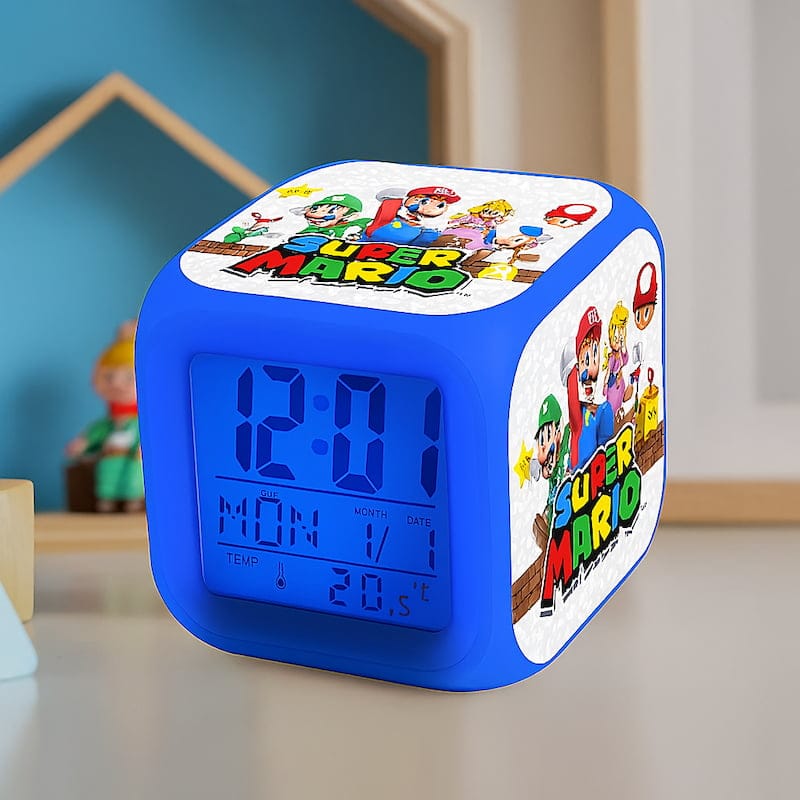 Mario LED Wekker Met Datum En Temperatuur Voor Kinderen Nachtlampen