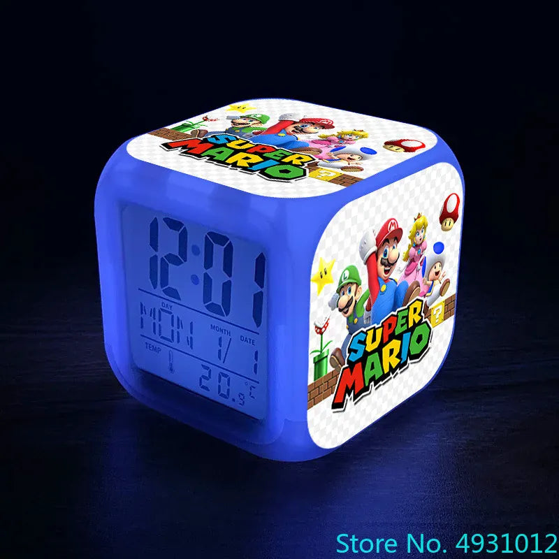 Mario LED Wekker Met Datum En Temperatuur Voor Kinderen Nachtlampen