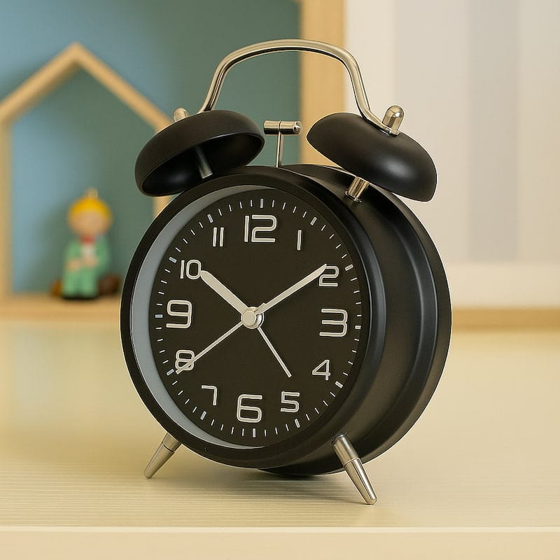 Mechanische Wekker RetroTime Dubbel Nachtlampen