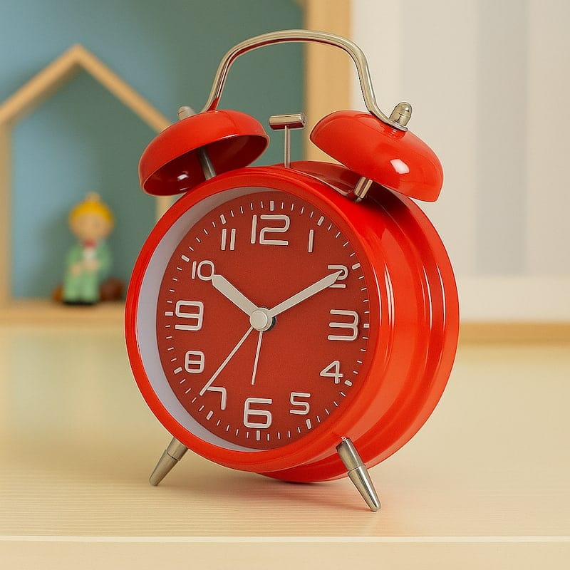 Mechanische Wekker RetroTime Dubbel Nachtlampen