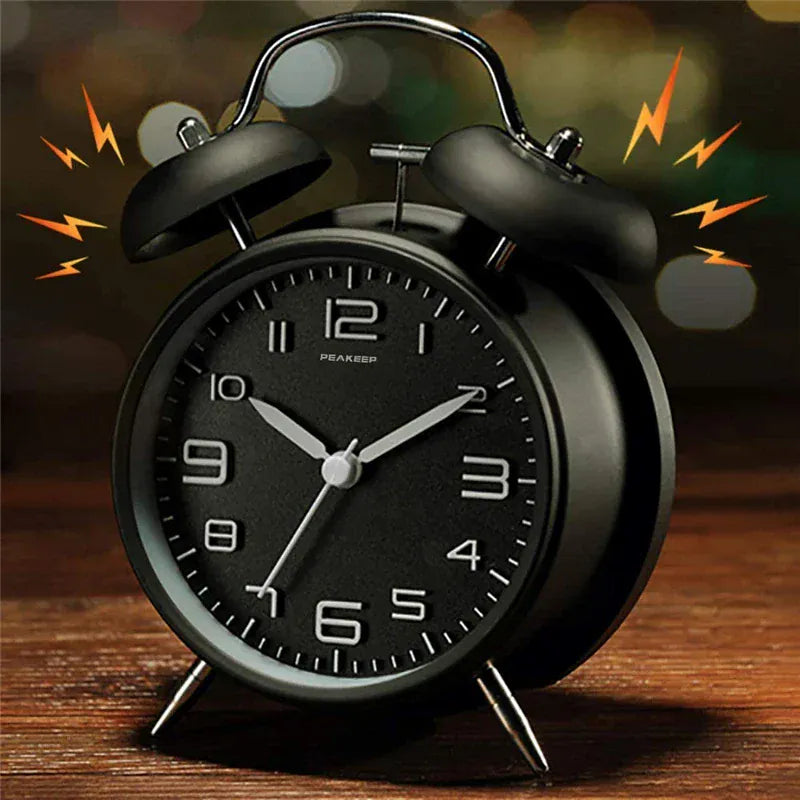 Mechanische Wekker RetroTime Dubbel Nachtlampen
