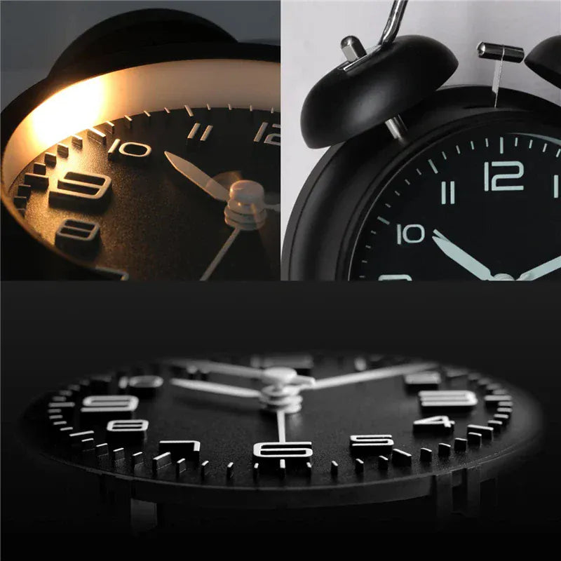 Mechanische Wekker RetroTime Dubbel Nachtlampen