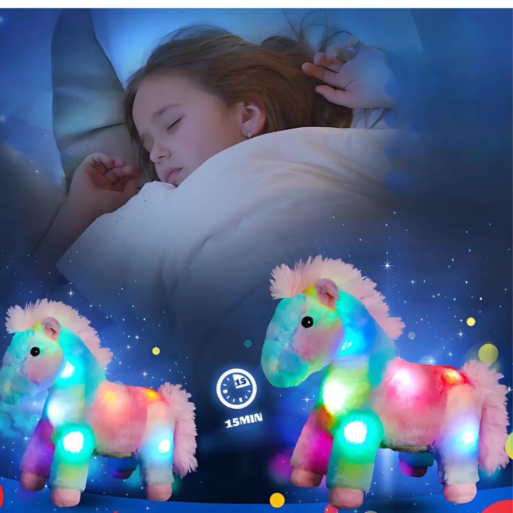 Meerkleurig Paard Knuffel Nachtlampje 30 cm Nachtlampen