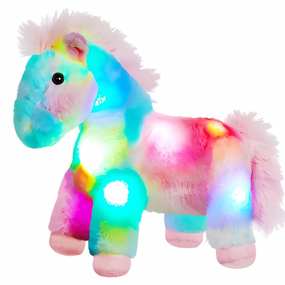 Meerkleurig Paard Knuffel Nachtlampje 30 cm Nachtlampen