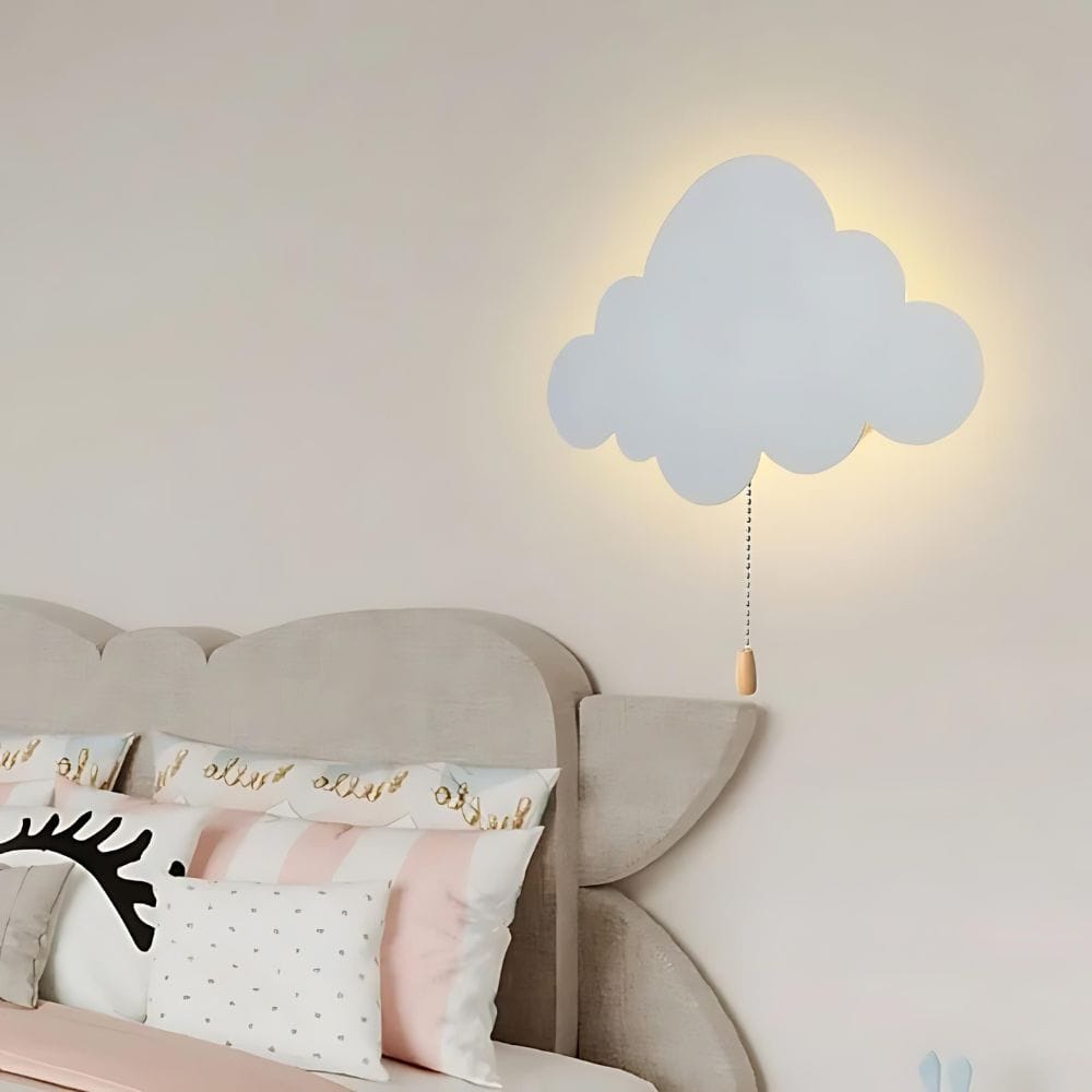 Metalen Wolk en Maan Wandlampje Nachtlampen