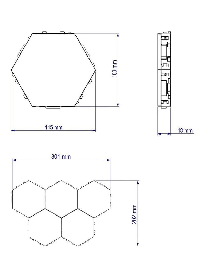 Modulaire LED Wandlamp Hexagonale Nachtlampen