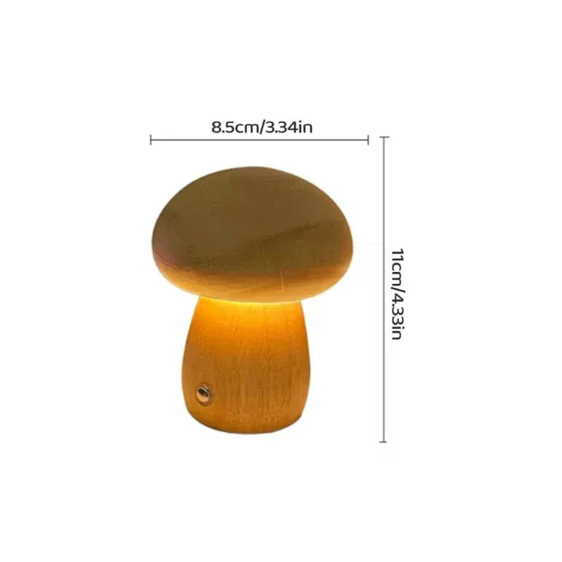 MushGlow Houten Paddenstoel Lamp Nachtlampen