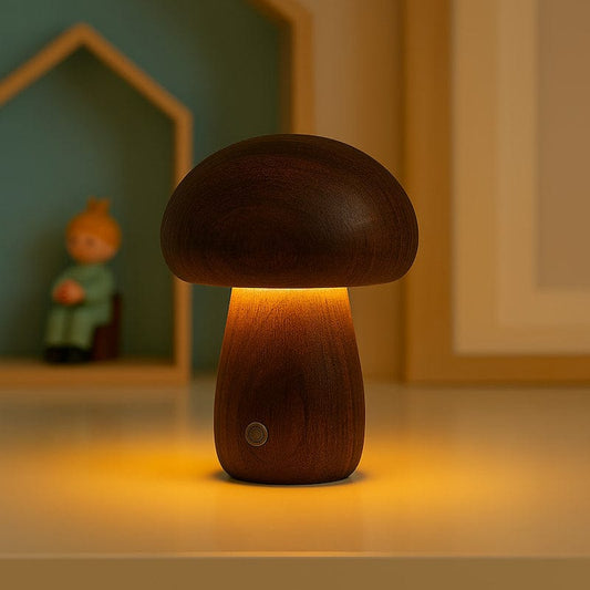 MushGlow Houten Paddenstoel Lamp Nachtlampen
