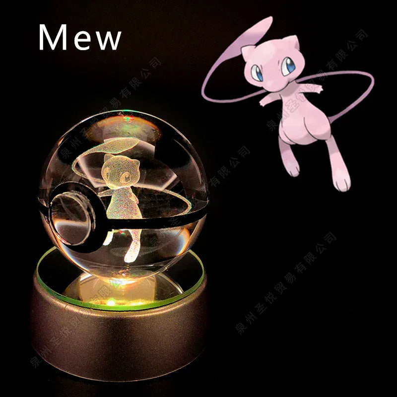 Nachtlampje Mew 3D Kristal LED Voor Slaapkamer Nachtlampen