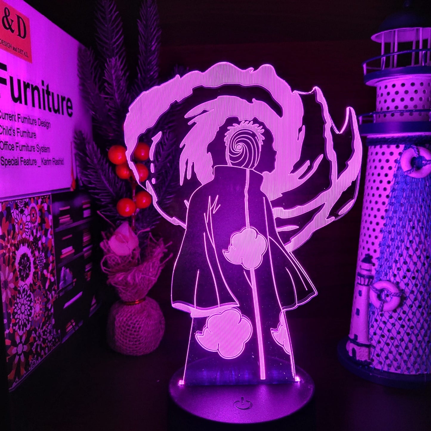 Naruto Obito Uchiha Nachtlampje LED Nachtlampen